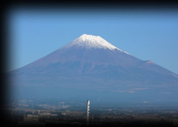 客室から見た富士山